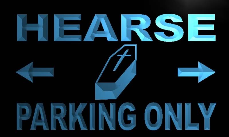 Hearse Parking Only Neon Light Sign